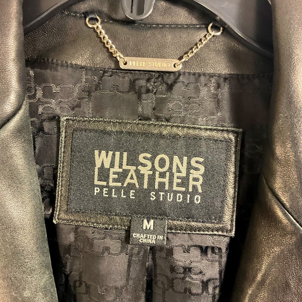Wilsons Leather-Pelle Studio, Women’s Black Leather Jacket, Size MEDIUM